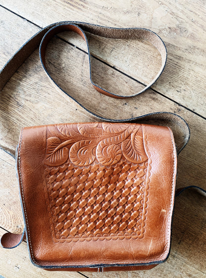 Vintage Italian Tooled Leather Purse