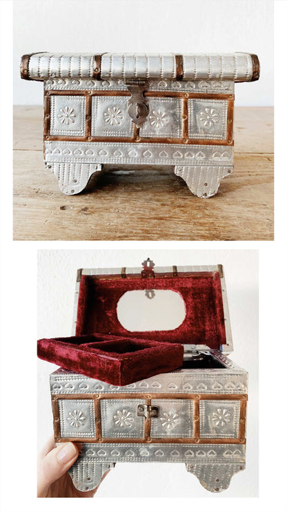 Pressed Tin and Copper Jewelry Chest