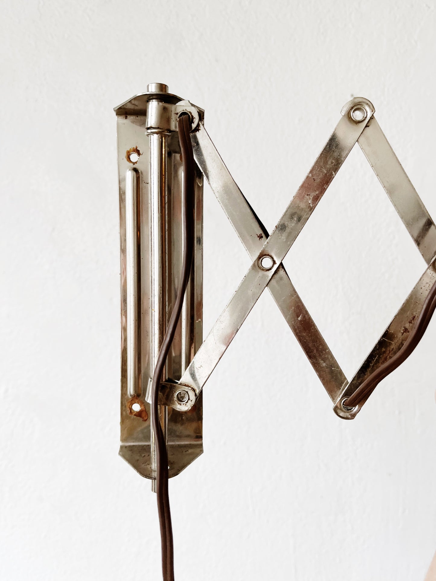 Mid Century Chrome Accordion Lamp