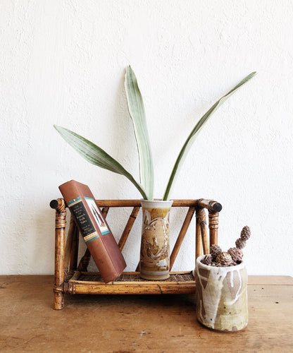 Vintage Bamboo Book Shelf
