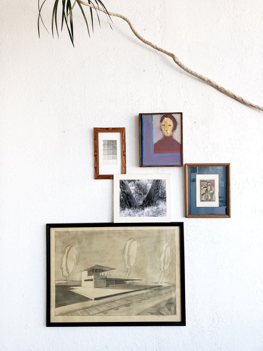 Vintage Etching in Carved Frame
