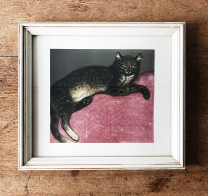 Vintage Japanese Cat Print