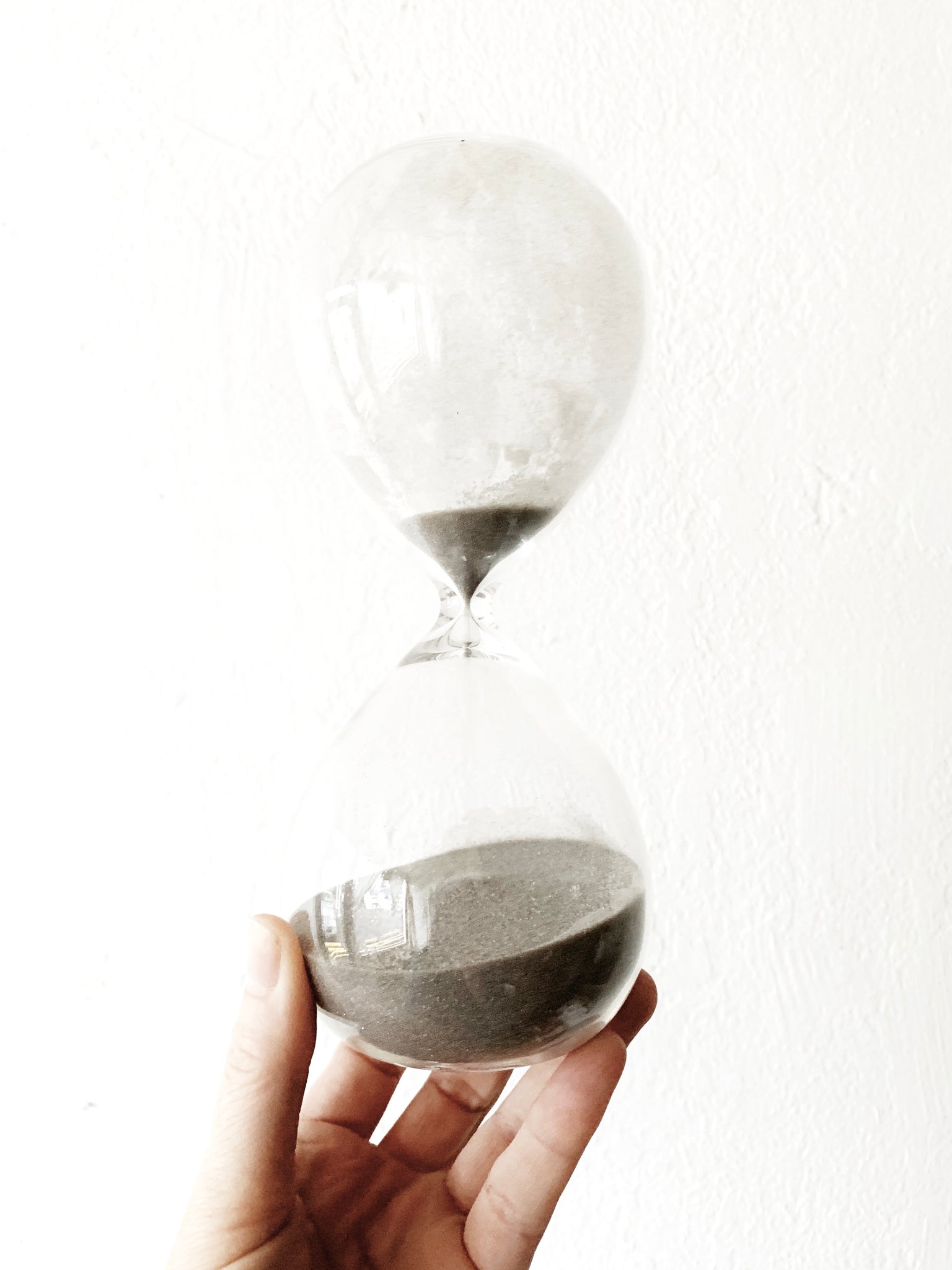 Blown Hourglass with Grey Sand