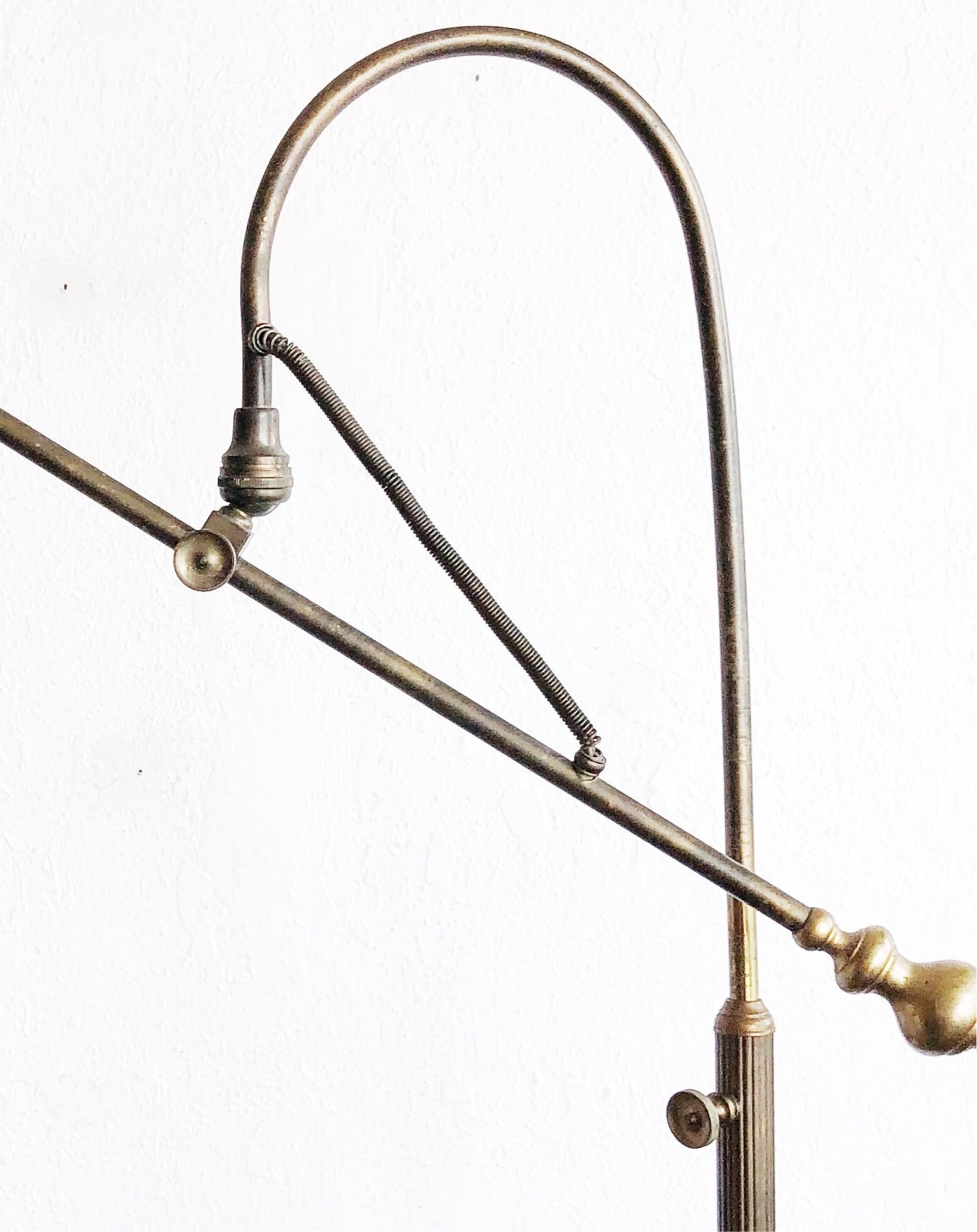 Antique Machine Age Brass Floor Lamp