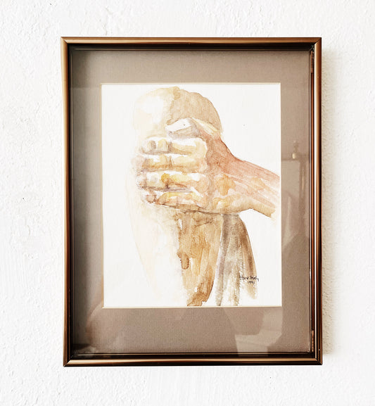 Vintage Watercolor Hand Study