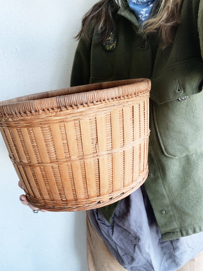 Vintage Drum Shaped Basket