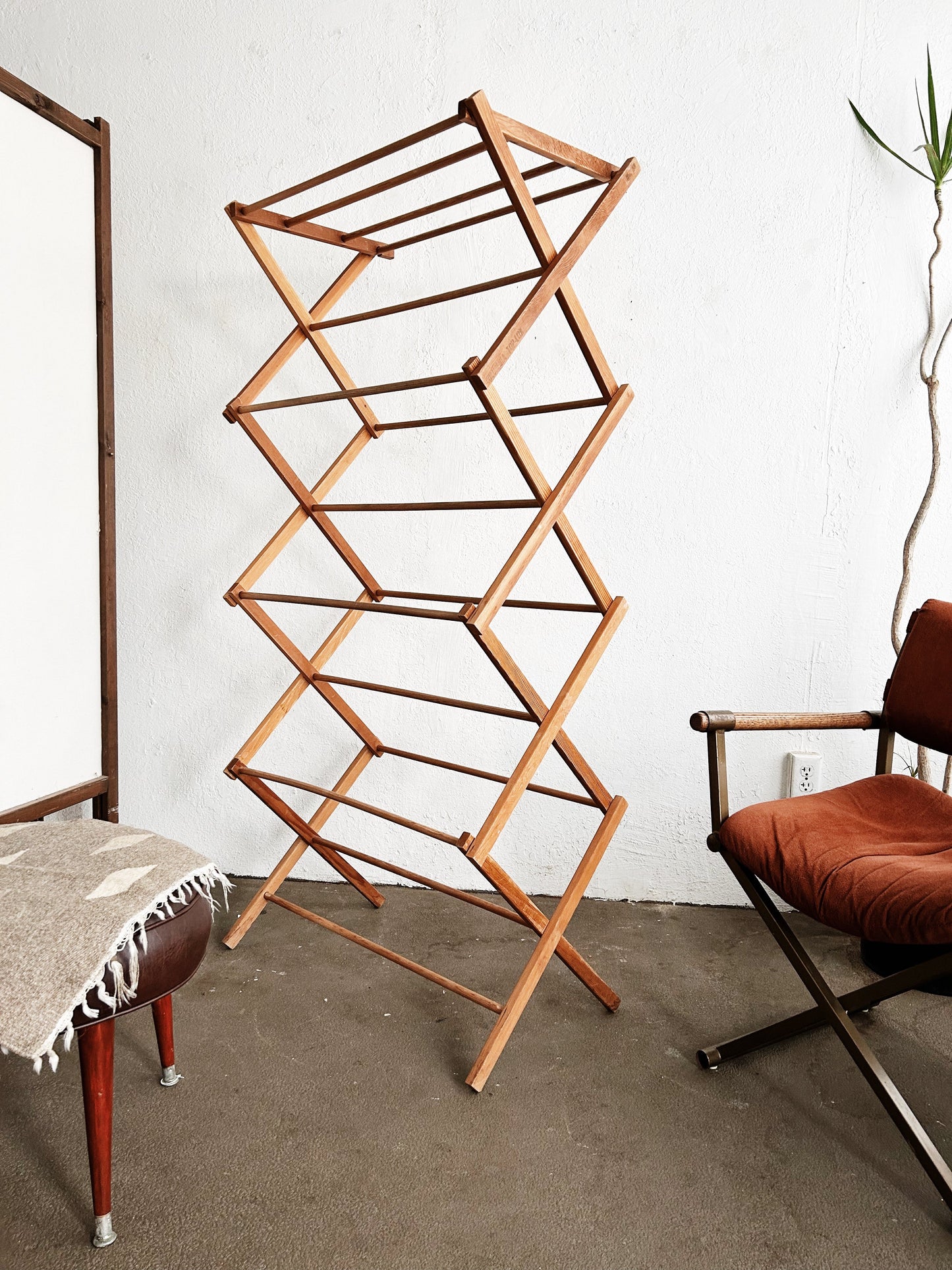 Large Vintage Collapsible Wood Drying Rack