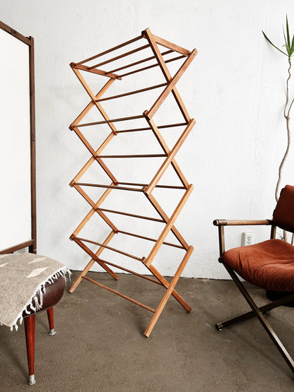 Large Vintage Collapsible Wood Drying Rack
