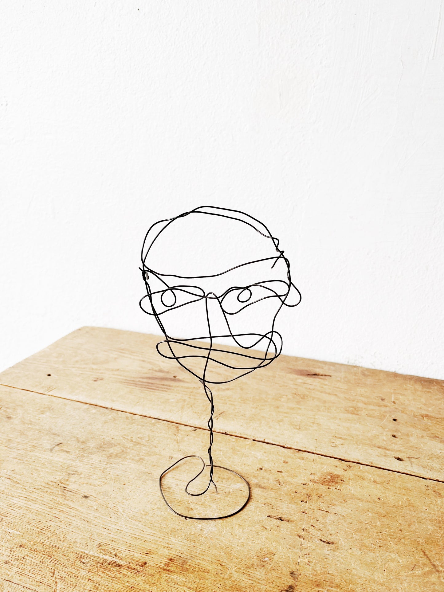 Wire Pop Art Face Sculpture