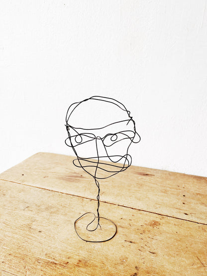 Wire Pop Art Face Sculpture