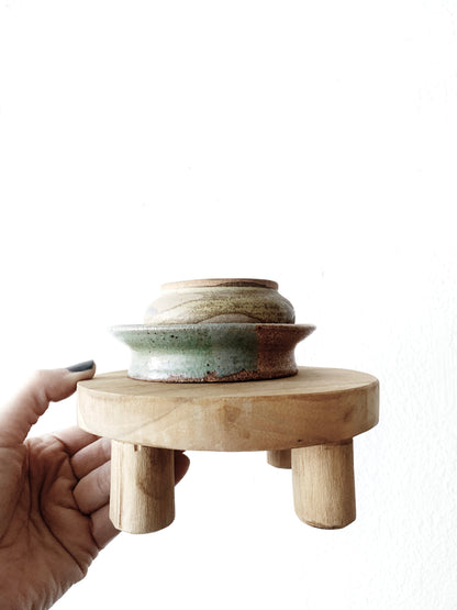 Natural Wood Pedestal Stand