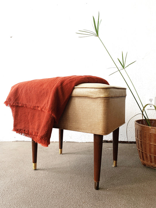 Mid Century Bench/ Stool with Storage