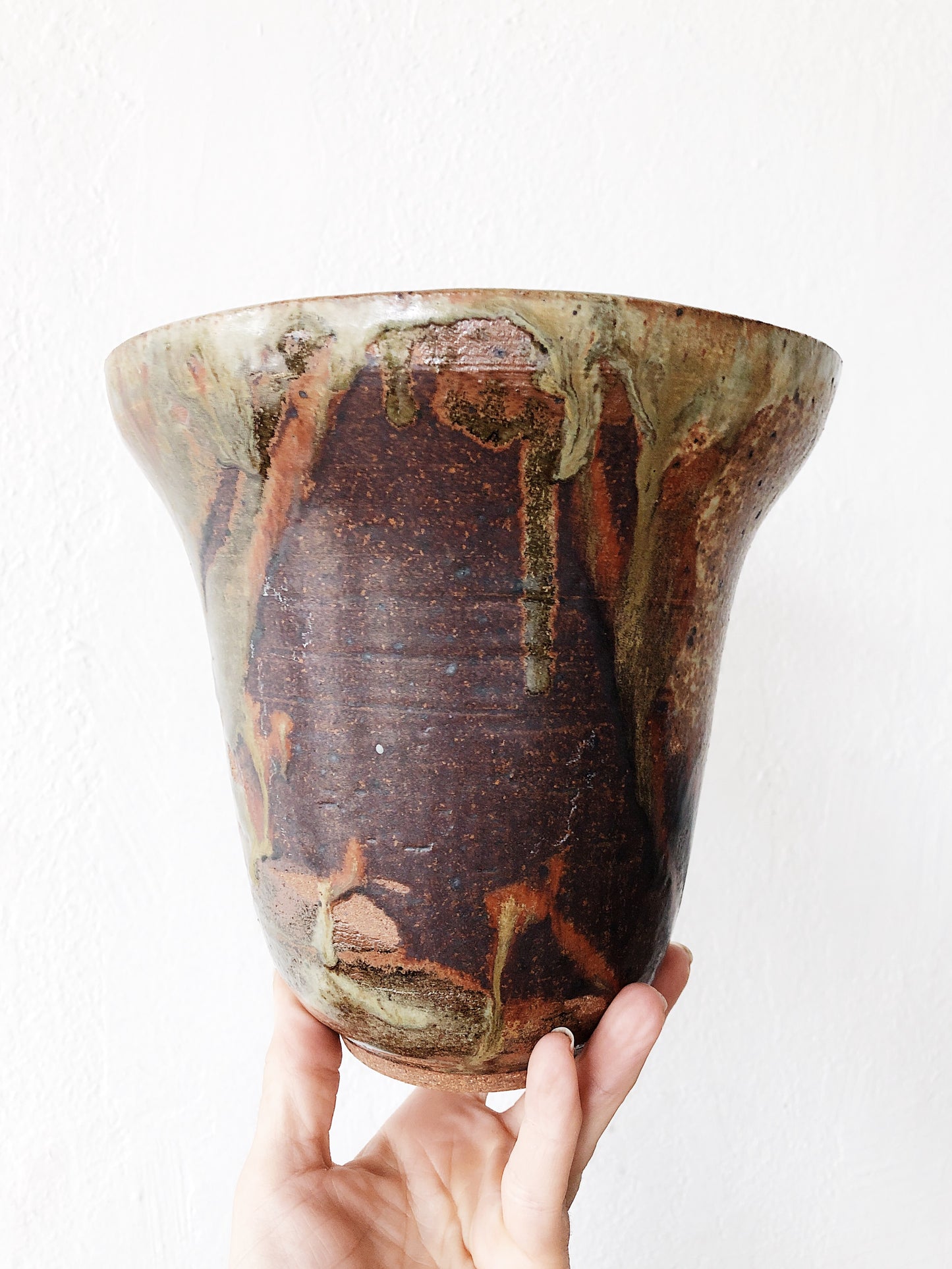 Vintage Drip Glazed Ceramic Pot