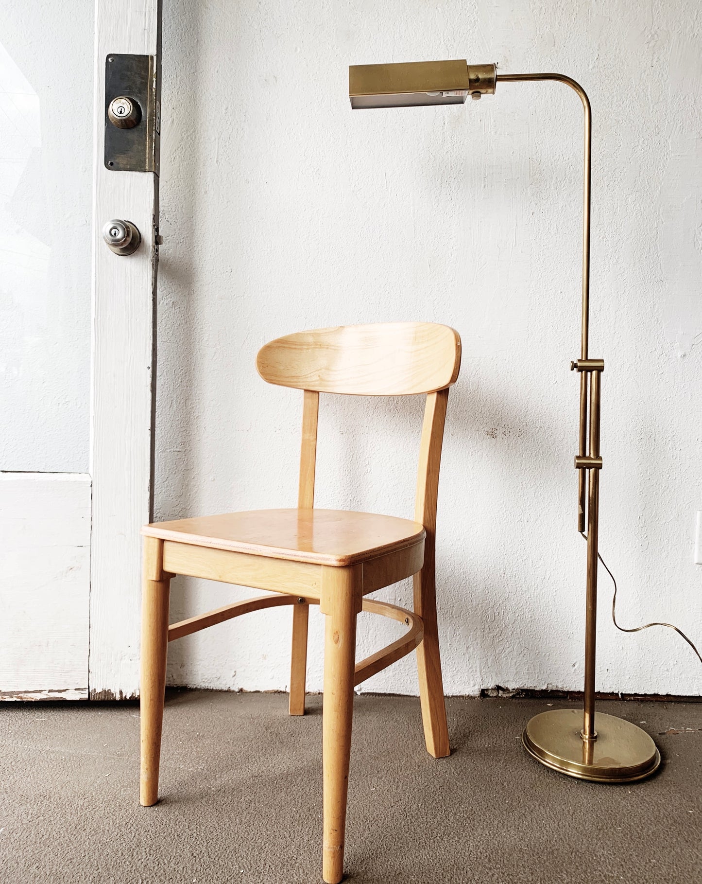 Vintage Brass Floor Lamp with Dimmer