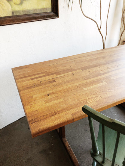 Vintage Butcherblock Trestle Table