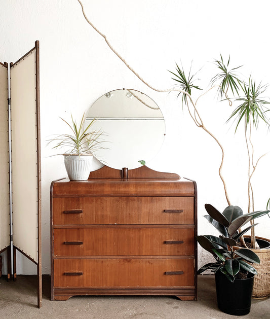 1940’s Wood Dresser and Mirror