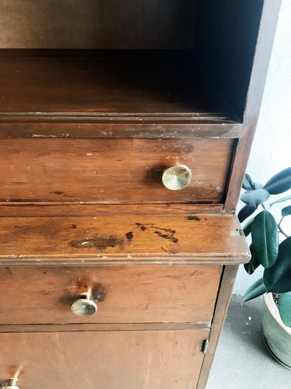 Mid Century Solid Wood Hutch