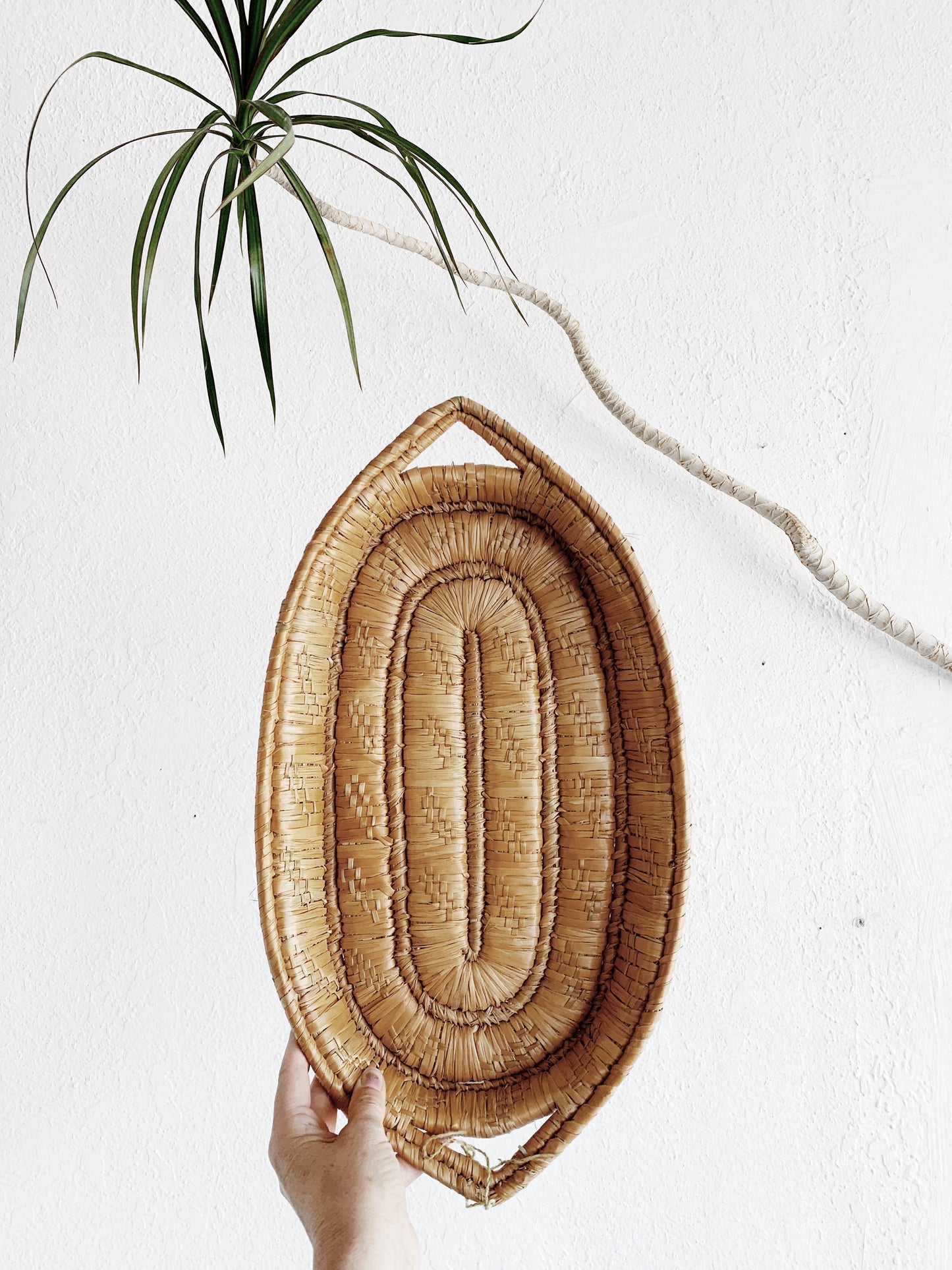 Vintage Raffia Coil Basket