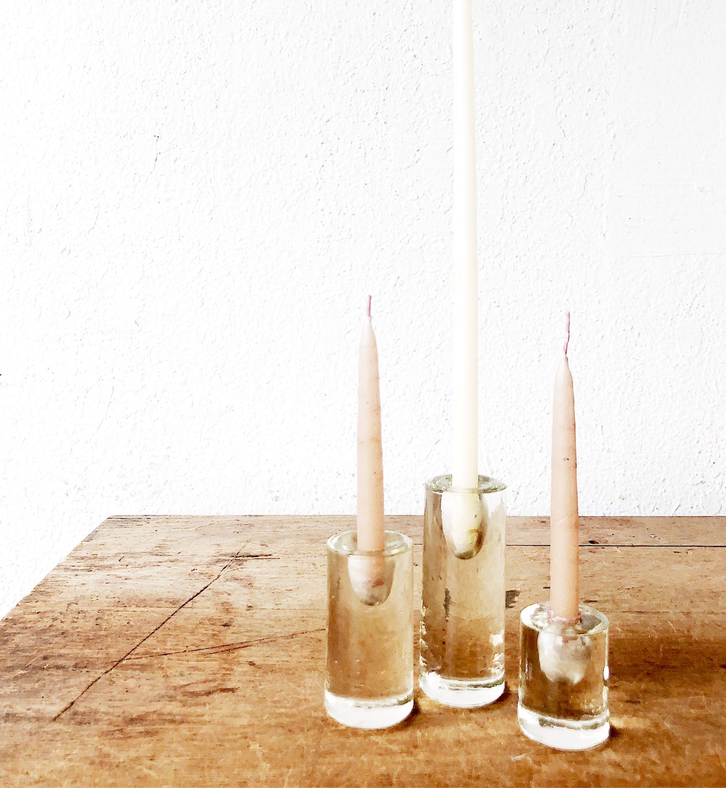 Vintage Blenko Modernist Art Glass Candleholders
