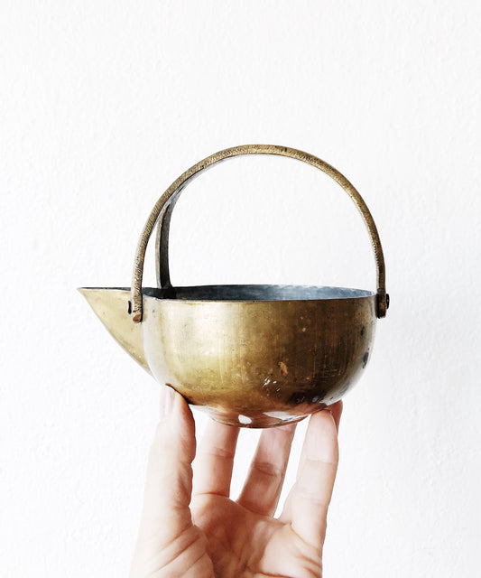 Vintage Modernist Brass Watering Can