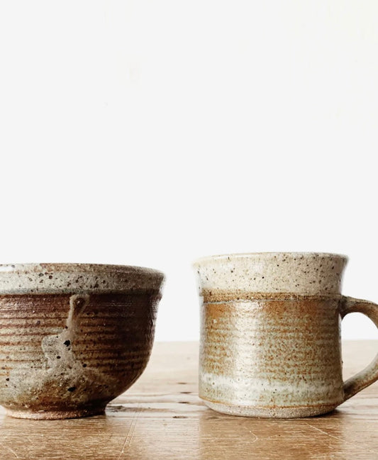 Handmade Vintage Pottery Pair