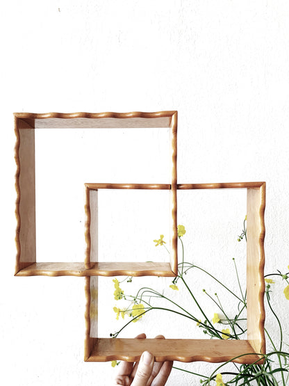 Vintage Wood Double Wall Shelf
