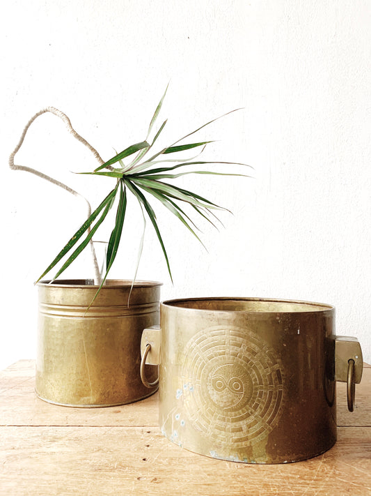 Vintage Brass Cache Pot