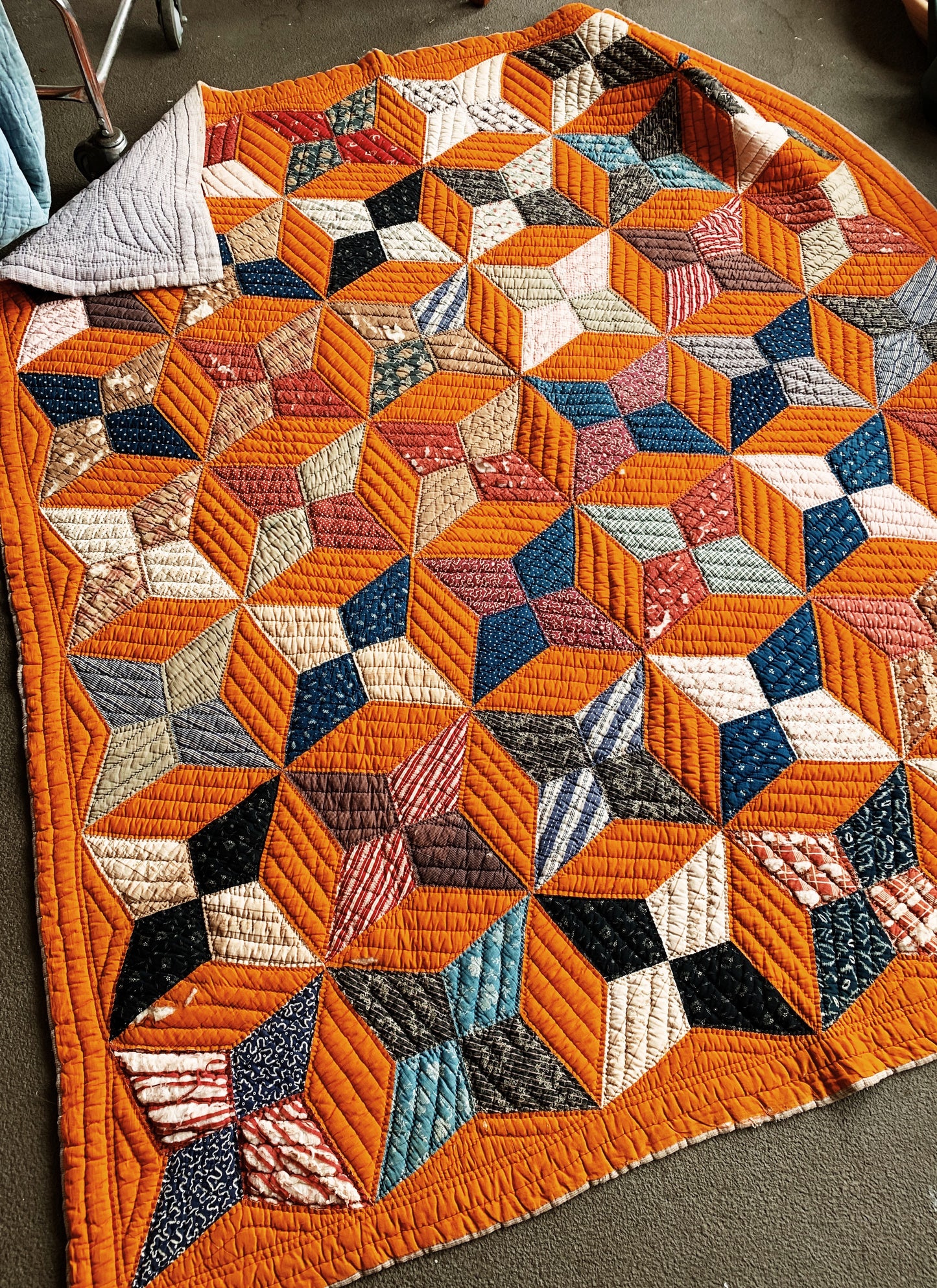 Antique Star Pattern Cotton Quilt