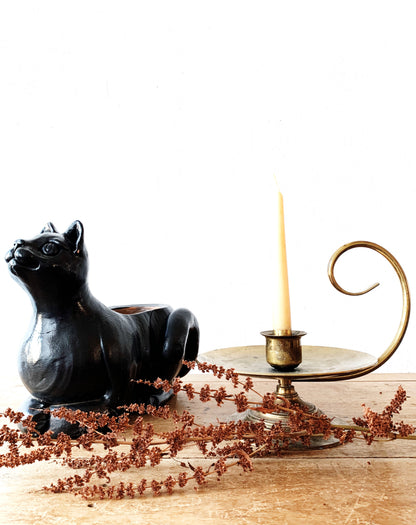 Vintage Black Cat Terra Cotta Planter