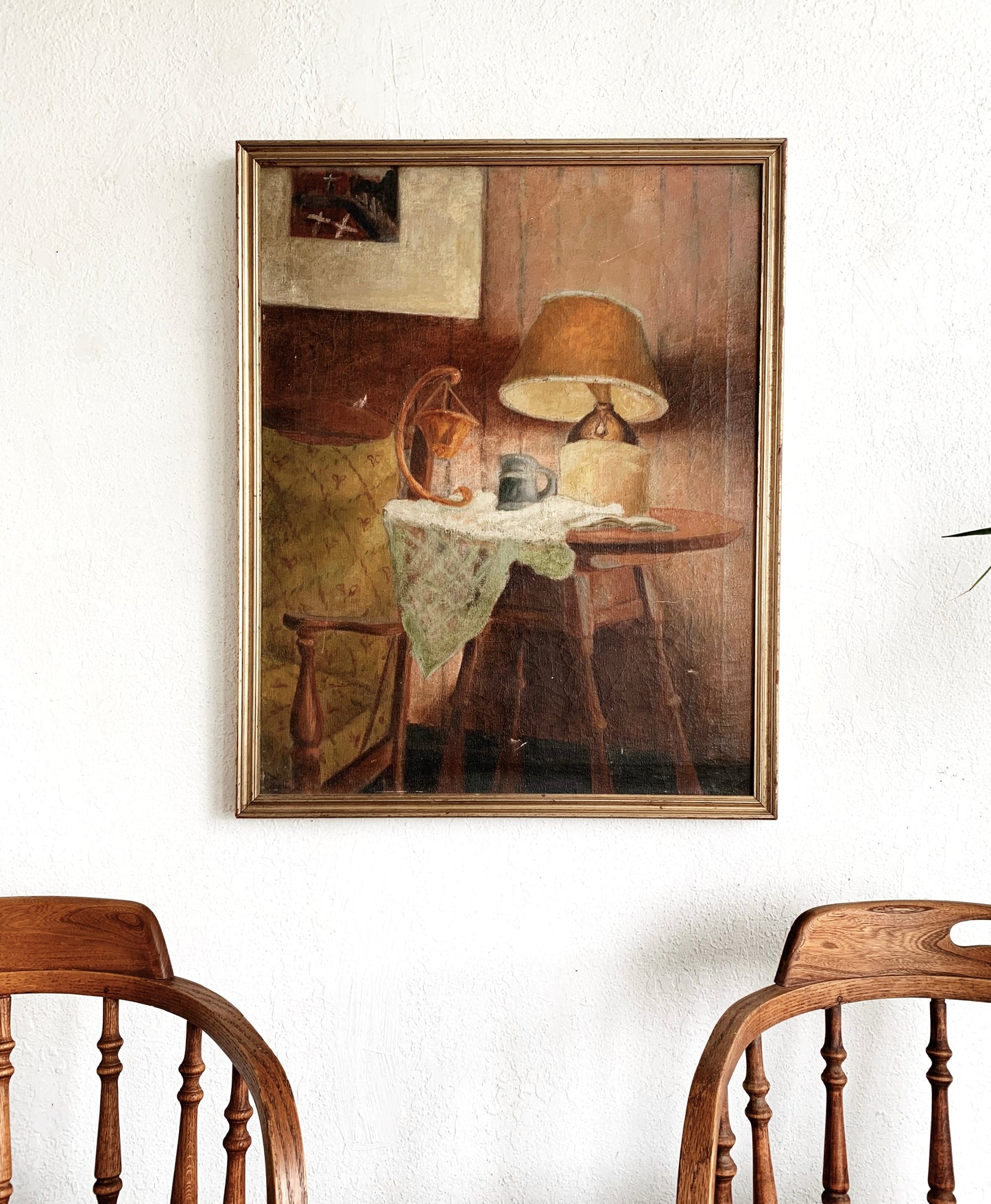 Large Framed Antique Oil Painting