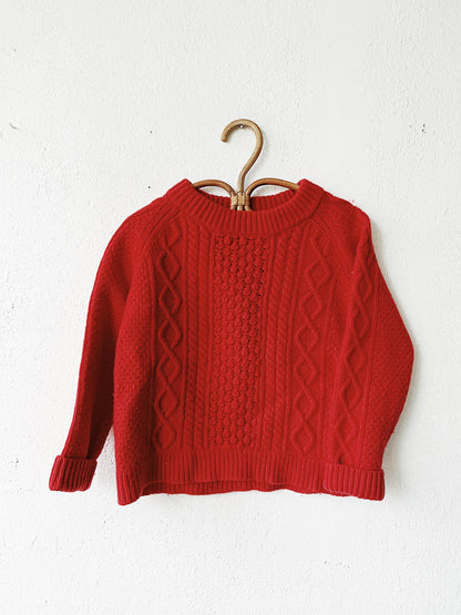 Lands End Wool Cable Knit Sweater