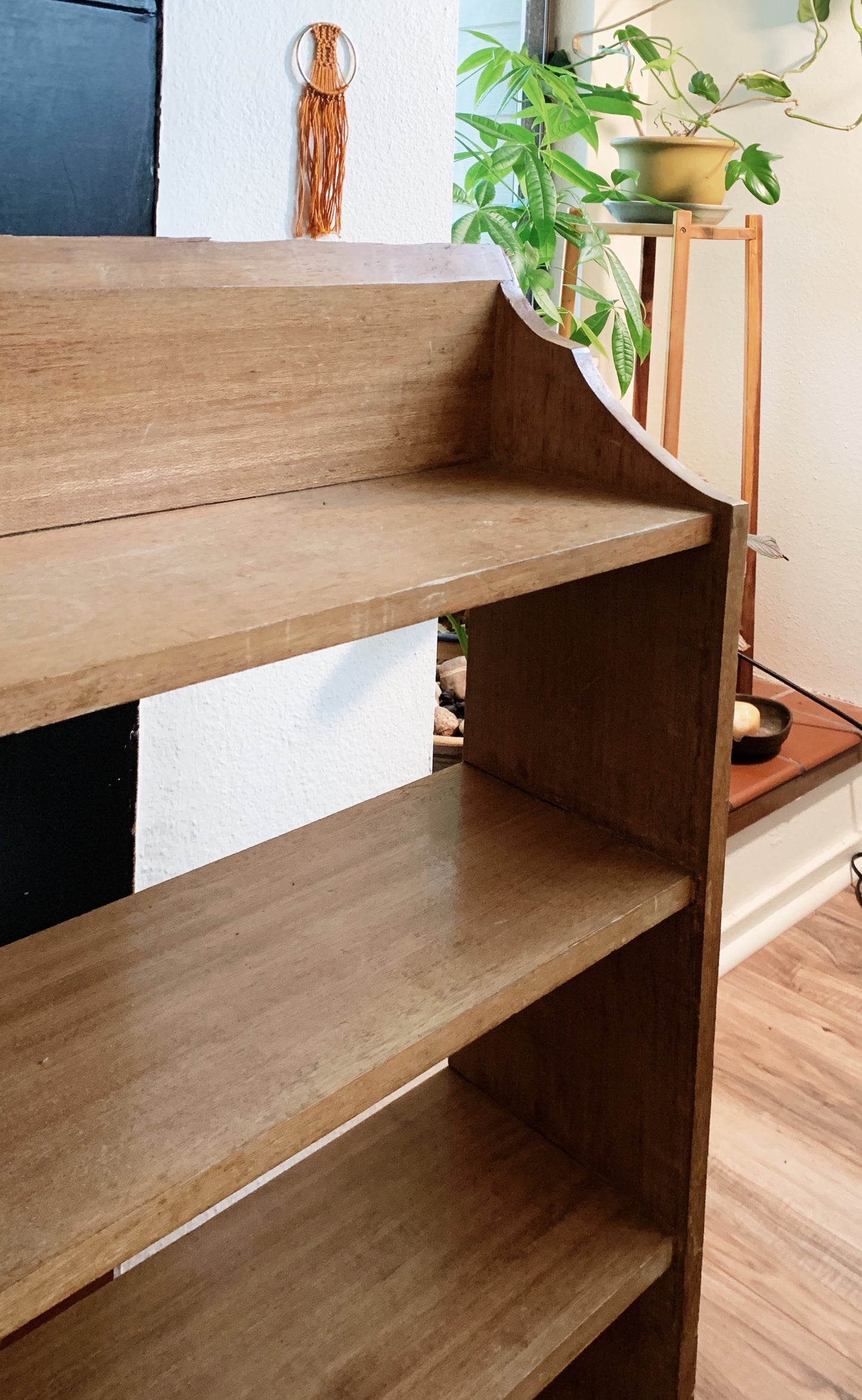 Vintage Open Back Solid Wood Shelf