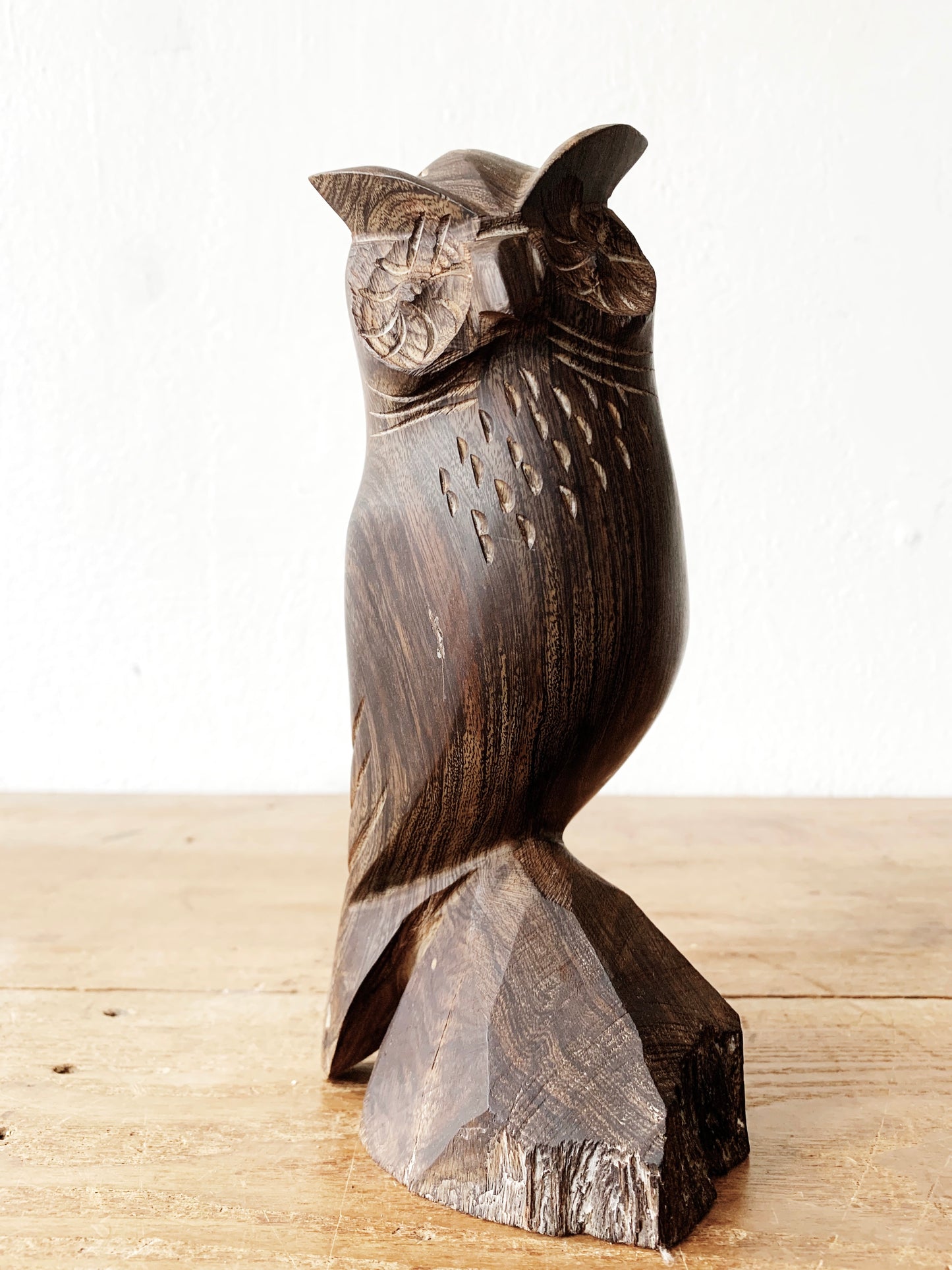 Vintage Carved Wood Owl