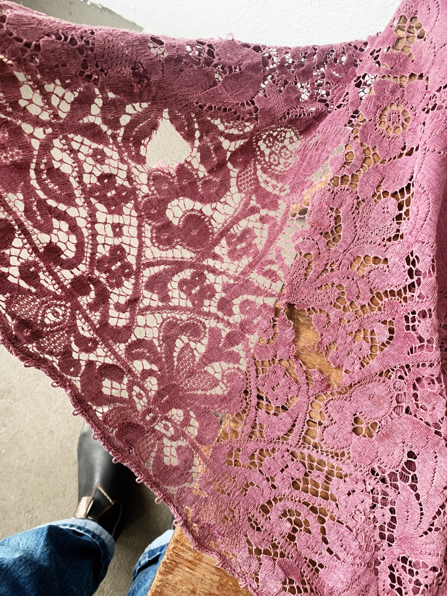 Vintage Lace Tablecloth or Curtain