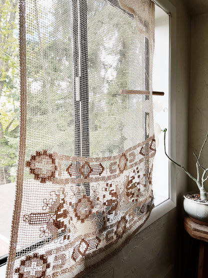 Antique Tatted Curtain Panel