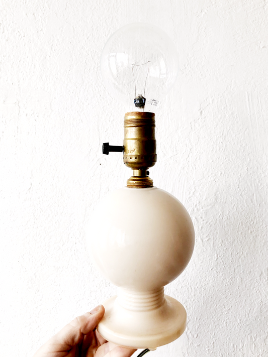 Vintage Cased Glass Orb Lamp