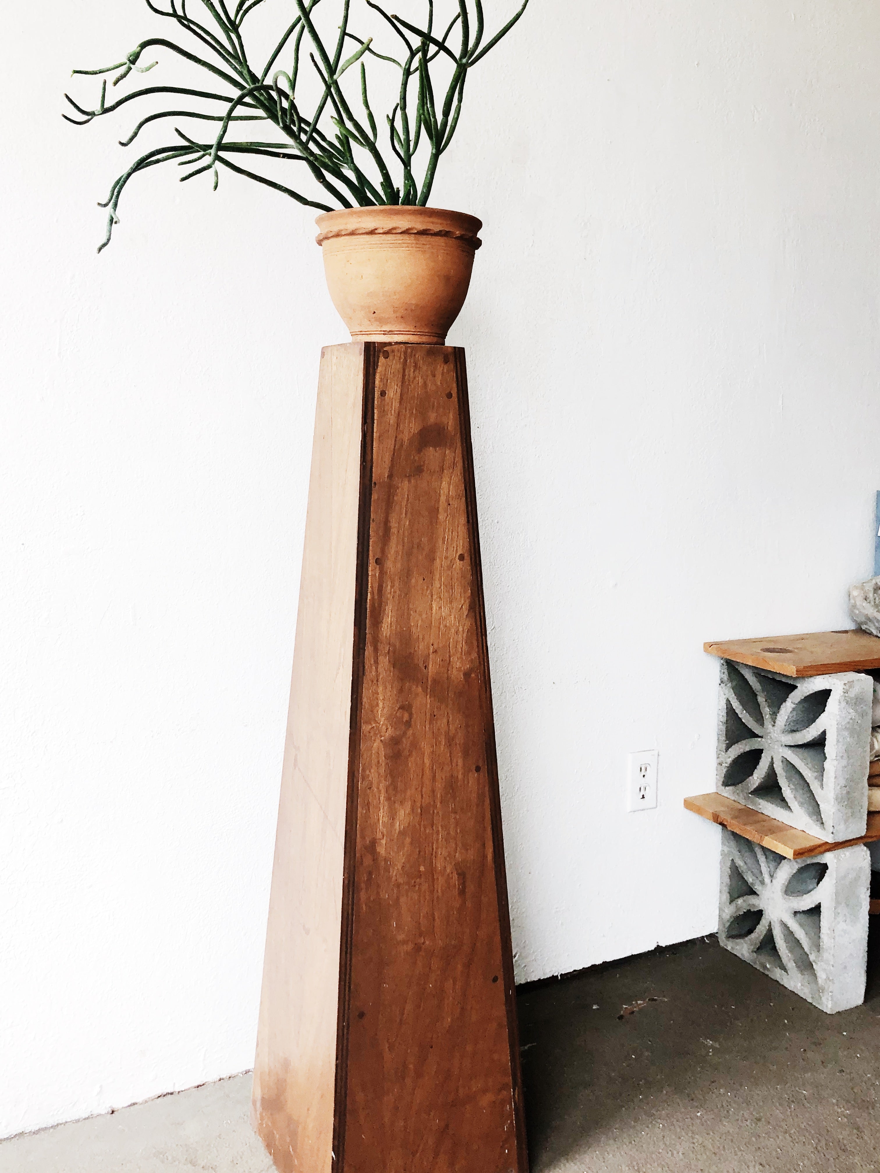 Tall Vintage Wood Display Plinth - Thumbnail 3