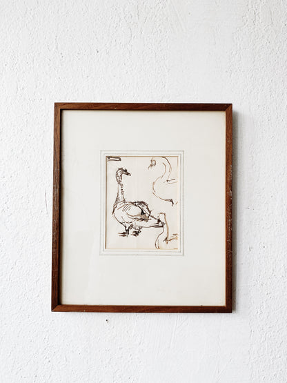 Vintage Framed Drawing