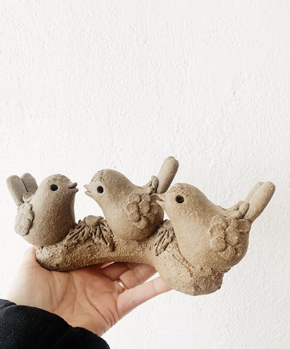 Handmade Clay Bird Candle Holder