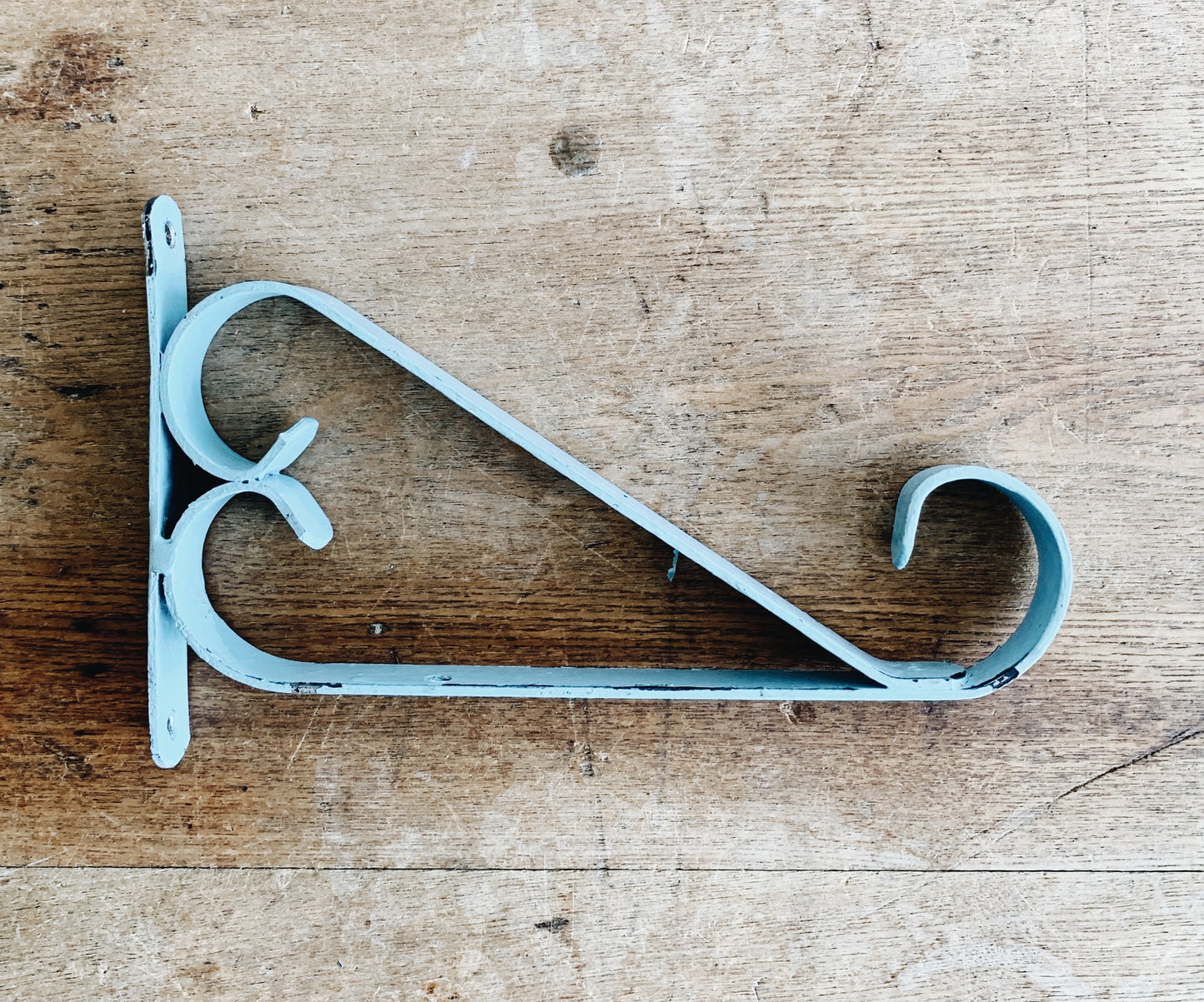 Vintage Turquoise Metal Bracket / Plant Hanger