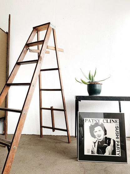 Vintage Tall Wood Ladder for Display