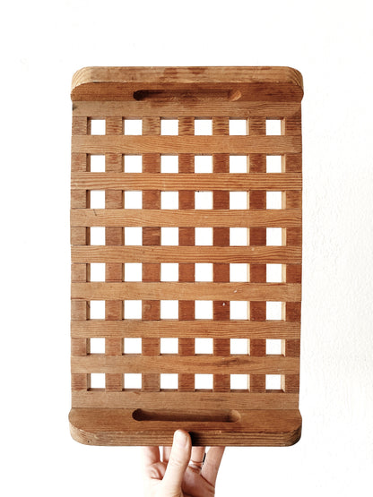 Handmade Wood Grid Tray
