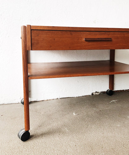 Vintage Danish Teak Rolling Cart