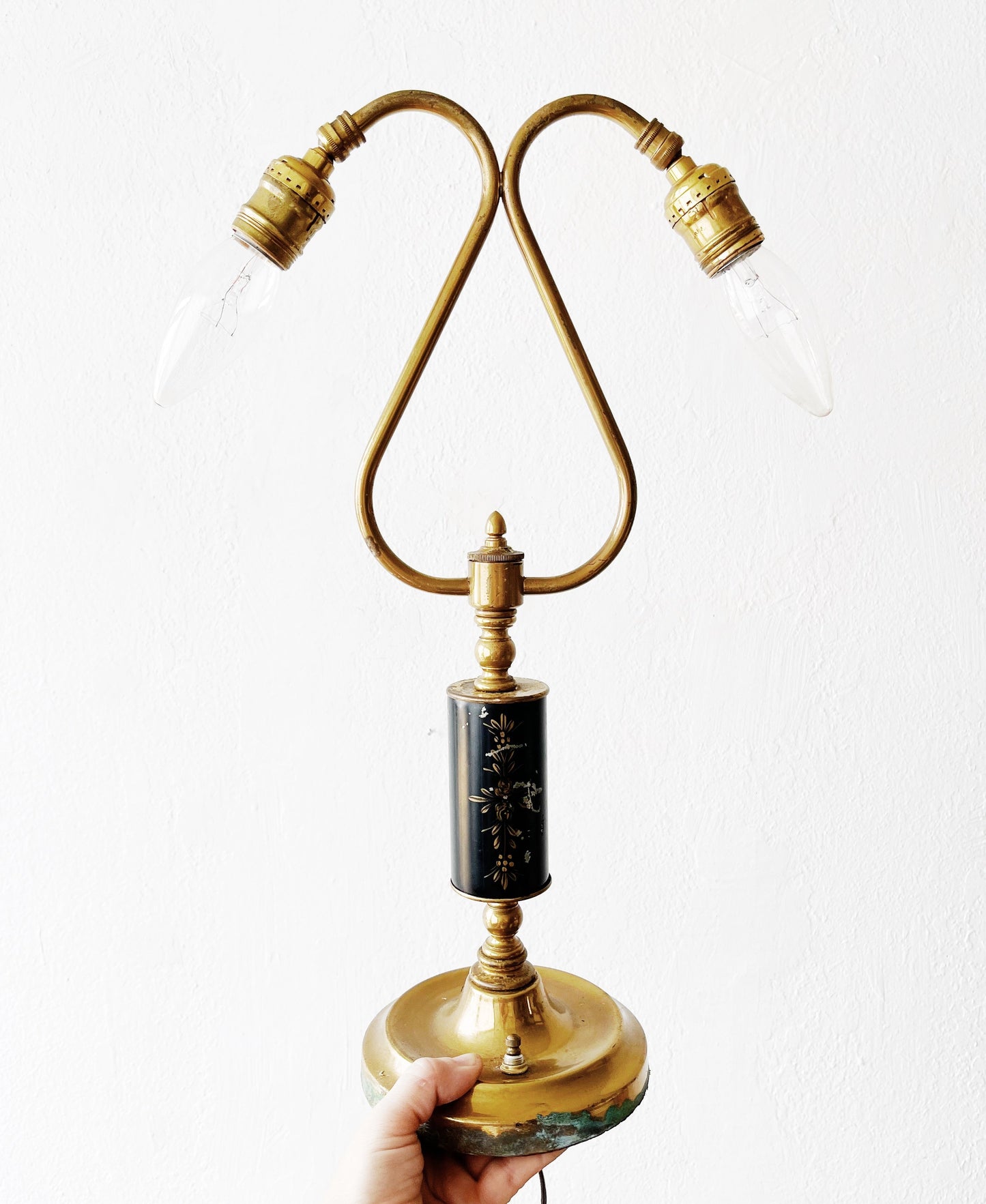 Antique Enameled Lamp