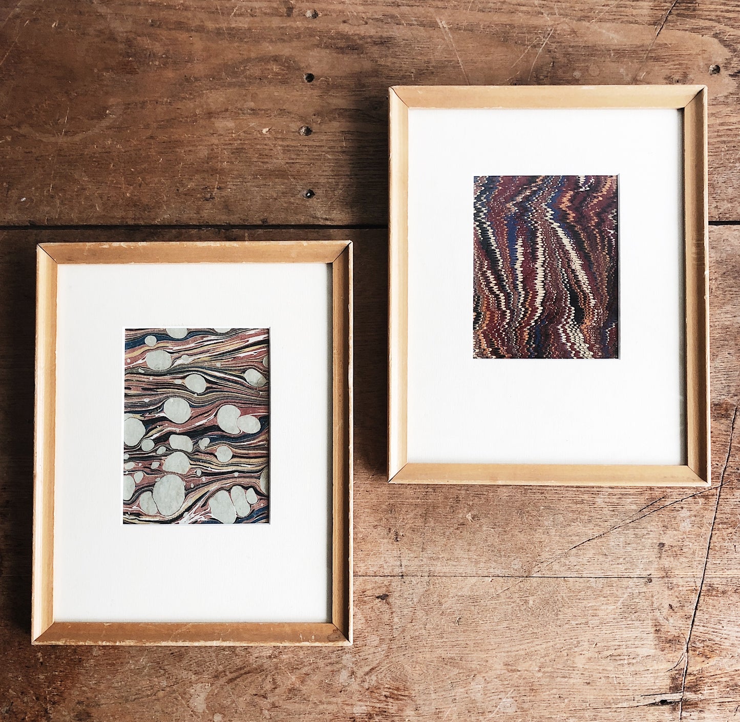 Vintage Marbled Abstract Leather Art