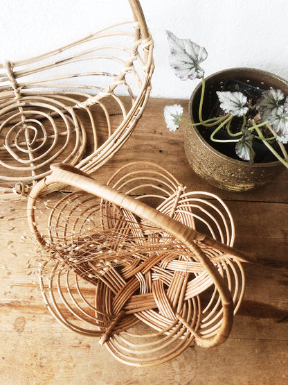 Vintage Bamboo Gathering Basket