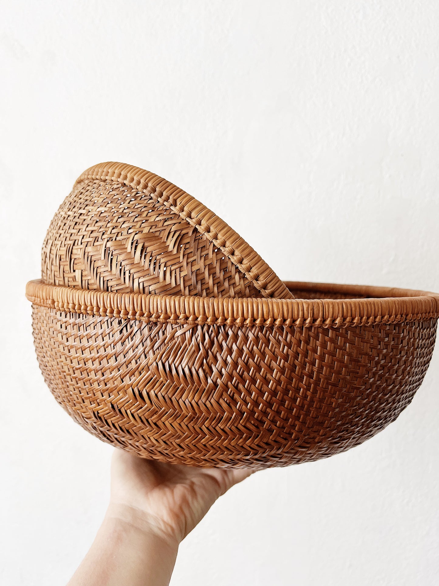 Vintage Nesting Baskets and Broom