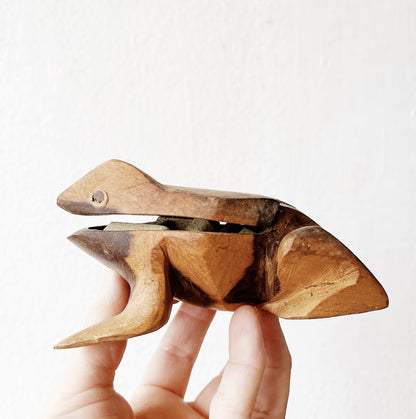 Carved Wood Frog Box