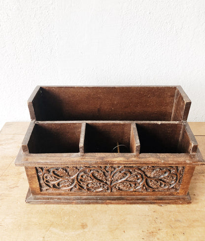 Carved Wooden Organizer
