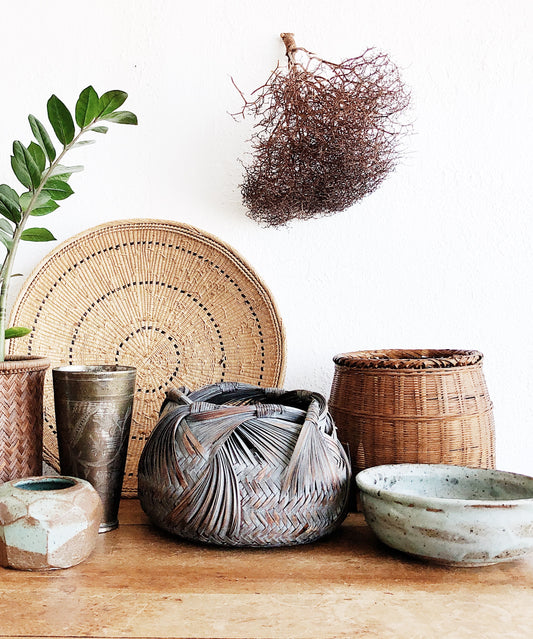 Vintage Bamboo Basket